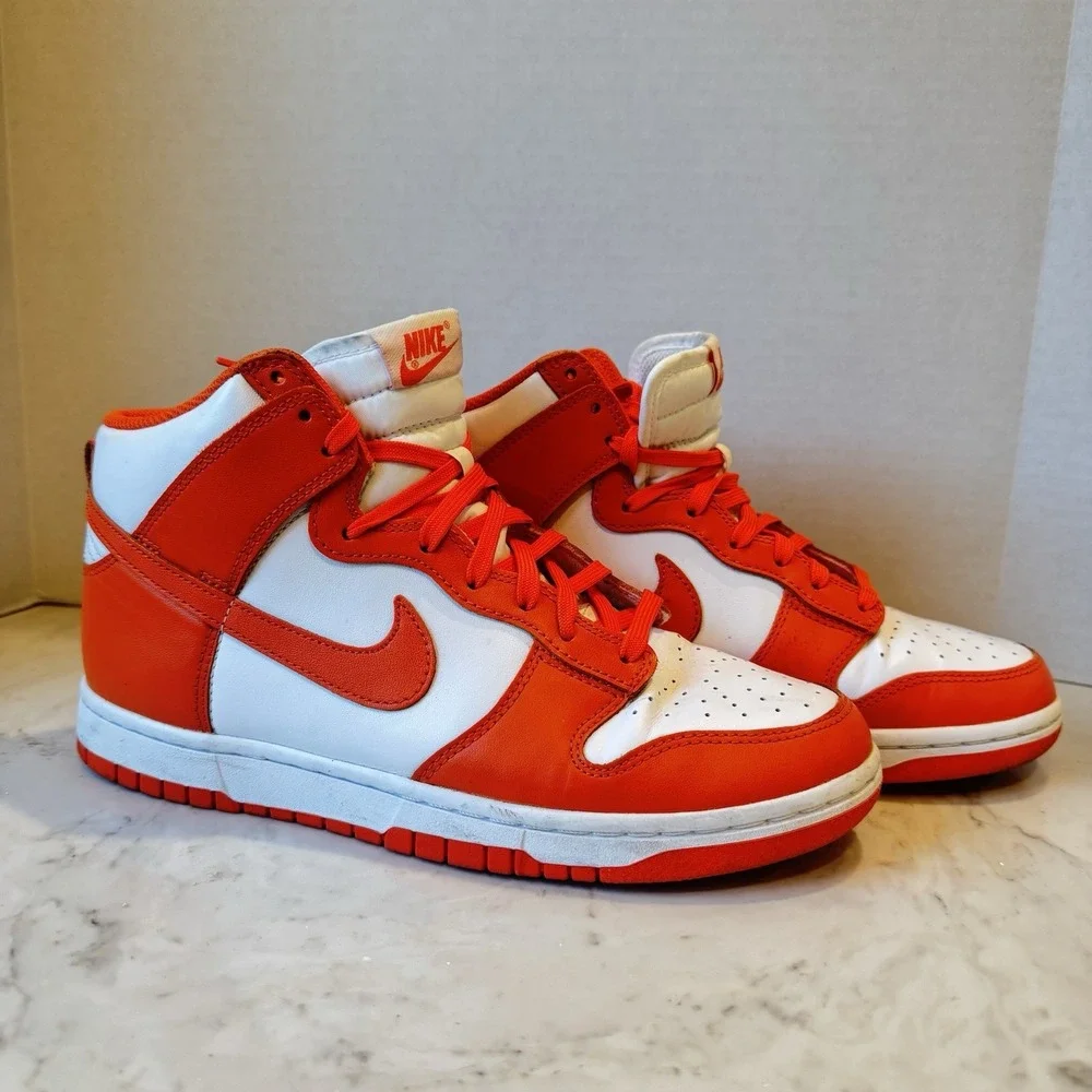 Nike Dunk High Top Retro Syracuse Orange White Swoosh Lace Up Men 8.5 DD1399-101